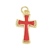 Brass Enamel Pendants KK-CBA3F25-11G-04-1
