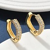 Brass Micro Pave Clear Cubic Zirconia Hoop Earrings EJEW-C182-07A-G-1