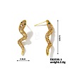 Shiny Copper Earrings with Zircon Stones JG9424-1-1