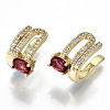 Brass Micro Pave Cubic Zirconia Cuff Earrings EJEW-N011-36-NF-2