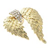 Wing Alloy Rhinestone Adjustable Rings for Women RJEW-K277-04G-2