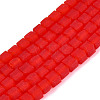 Transparent Frosted Glass Beads Strands GLAA-N072-01A-A07-1