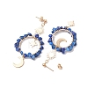 Vintage Natural Lapis Lazuli Ear Studs EJEW-JE05806-05-5