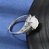 Brass Micro Pave Cubic Zirconia Finger Rings CU-CBA260E-06P-2