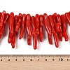 Opaque Acrylic Imitation Coral Beads Strands X-SACR-P033-01A-06-4