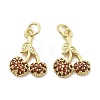 Brass Micro Pave Cubic Zirconia Pendants KK-U060-25G-1