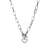 Heart Stainless Steel Pendant Paperclip Chain Necklaces FS-WGB7F21-02-2