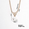 Elegant Pearl Pendant with Shiny Diamond Chain Necklace Jewelry for Women TF6886-7-1