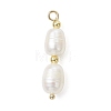3Pcs 3 Styles Natural Pearl Rice Pendants PALLOY-JF04739-3