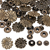 20 Bags Flower Alloy Snap Buttons BUTT-CY0001-36-1