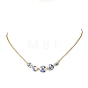 Floral Printed Round Handmade Porcelain Graduated Beaded Necklaces NJEW-JN06439-2