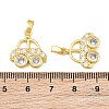 Brass Micro Pave Clear Cubic Zirconia Pendants CU-CBABDE1-12G-3