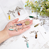 1 Set Double Terminated Natural Gemstone Bullet Pendant Decorations HJEW-CA0001-51-3