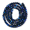 Electroplate Opaque Solid Color Glass Beads Strands EGLA-A044-P1mm-L16-2