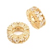Brass Micro Pave Clear Cubic Zirconia European Beads KK-B186-20G-2