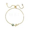 Adjustable Brass Micro Pave Clear Cubic Zirconia Box Chain Slider Bracelets BJEW-C156-09G-01-4