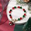 Christmas Theme Glass Beaded Bracelets BJEW-JB10940-4