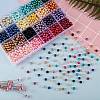 1680Pcs 24 Colors Baking Painted Glass Round Bead Strands HY-SZ0001-05-2