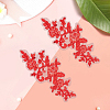 2Pairs Leaves Polyester Embroidery Ornaments Accessories DIY-GF0014-46E-7