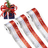 3 Rolls 10M  5 Colors Hot Stamping Christmas Polyester Ribbons Set OCOR-TA0002-13-2
