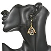 Brass Glass Dangle Earrings for Women EJEW-TA00825-2