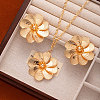 Flower Alloy Pendant Necklaces & Stud Earrings Sets FS-WGA42C5-06-1