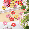 108Pcs Dyed Wooden Decotations AJEW-FH0007-95-4