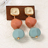 Alloy Resin Stud Dangle Earrings for Women WG480A2-01-4