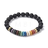 Dyed Colorful Natural Lava Rock Beaded Stretch Bracelets BJEW-JB09683-01-1