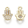 Brass Micro Pave Clear Cubic Zirconia Charms KK-S348-524-NF-2