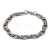 Tarnish Resistant 304 Stainless Steel Byzantine Chain Bracelets BJEW-B078-87P-1