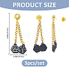 3Pcs Alloy Micro Pave Clear Cubic Zirconia Pin JEWB-FH0003-25C-2