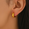 Leaf Pattern Brass Hoop Earrings MB2194-3