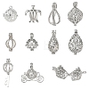 10Pcs 10 Styles Brass Locket Pendants KK-YW0004-79-1