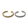 304 Stainless Steel Mesh Twist Rope Open Cuff Bangle for Women BJEW-P283-16M-1