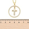 Brass Micro Pave Clear Cubic Zirconia Ring Pendant Necklaces NJEW-P322-A02-G-5