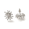 Brass Micro Pave Clear Cubic Zirconia Stud Earrings EJEW-A121-06P-2