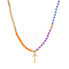 Rainbow Gradient Glass Seed Beaded Necklaces AF2375-20-1