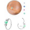 316L Surgical Stainless Steel & Round Synthetic Opal Hoop Nose Rings WG47E0A-01-1