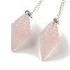 Natural Rose Quartz Pointed Dowsing Pendulums G-K338-13P-03-2