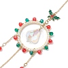 Christmas Wrapped Glass Bead Ring Pendant Decorations HJEW-MZ00083-2