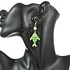 304 Stainless Steel with Glass Cylinder Seed Beads Dangle Earrings EJEW-MZ00815-01-5