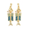 Brass Colorful Cubic Zirconia Pendants KK-E800-05B-G-1