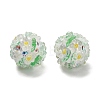 Polymer Clay Rhinestone Beads with Resin RESI-Z045-06-1