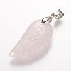Natural Rose Quartz Pendants LS-G-E339-02H-3