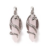 Natural Rose Quartz Pointed Pendants G-C051-01B-2