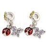 Rack Plating Alloy Enamel Ladybird European Dangle Charms FIND-B034-03P-02-1