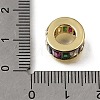 Brass Pave Cubic Zirconia European Beads KK-C262-14G-02-3