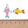 4Pcs 4 Colors MIYUKI Glass Seed Bead Pendants PALLOY-MZ01319-3