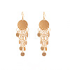 Alloy Flat Round Tassel Chandelier Earrings FS-WGE34C8-01-2